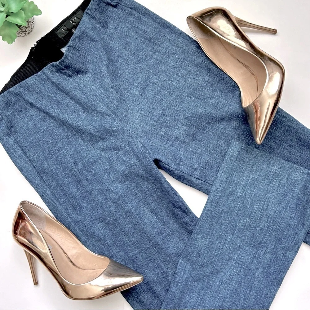 Rag & Bone Hina High Waist Denim Pants Cropped Jeans Flat Front Clean Ambra 8